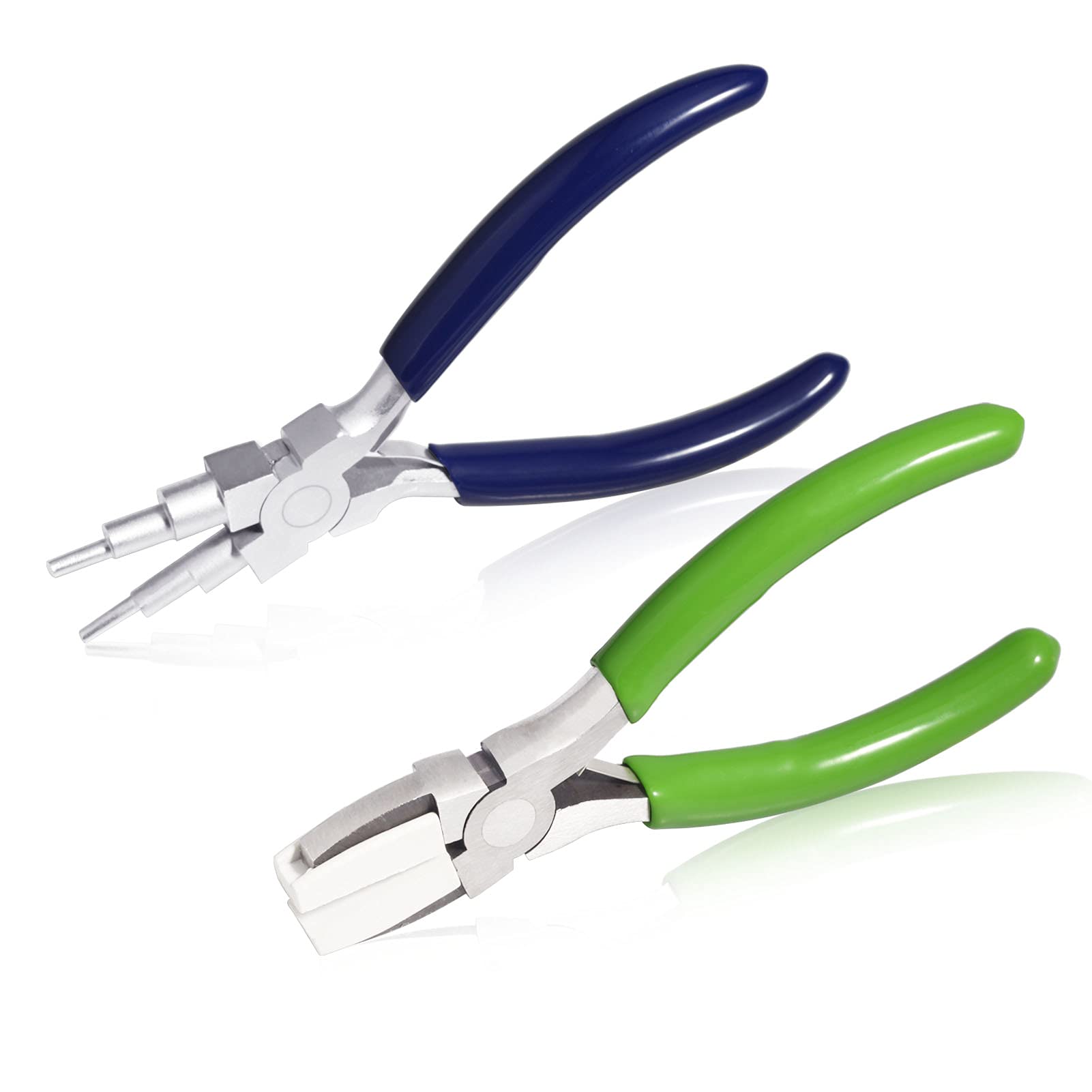 SPEEDWOX 6-in-1 Bail Making Pliers & Nylon Nose Pliers Set with PVC Handles for Beading, Looping & Shaping Wire - DIY Crafts