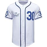The Sandlot Jersey Benny 30 The Jet' Rodriguez Baseball Jersey Button Up Movie Jerseys for Men