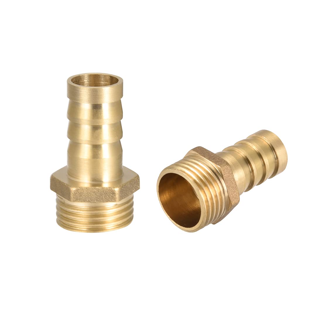 sourcing map Brass Hose Barb Fitting,Connector,14mm Barb x G1/2 Male Pipe Adapter,2Pcs