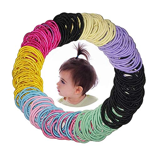 300 piezas de lazos para el cabello para niñas bebés - lazos elásticos para el cabello de tamaño pequeño para bebés, bebés, niños pequeños, bandas para el cabello multicolor