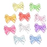 DanLingJewelry 900Pcs Random Clear Bowknot Acrylic Beads Candy Color Bow Shape Beads for Jewelry Bracelets Necklace Earrings Making