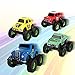 TOYK 4 Pack Alloy Friction Pull Back Cars  4 Independent Shock Springs  for Toddler Boys Girl Baby Mini Toys Cars