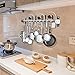 EINFAGOOD Pot Rack, Kitchen Hooks Rack 10 Hooks with Knife Holder and Pot Lid Rack，Stainless Steel Double Pipe, 23.62 in Long (Polished Finish)