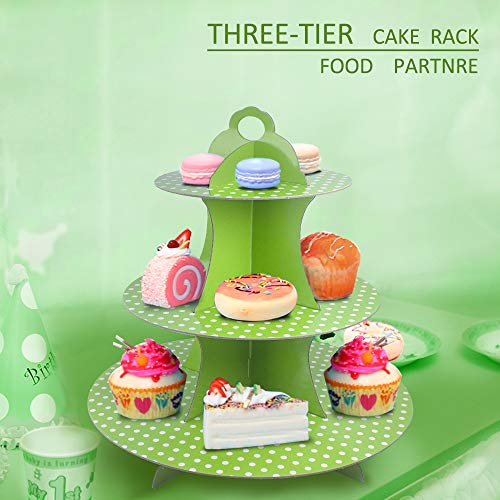 image for YEKOO Cupcake Stand 3 Tier Cupcakes Holders for Parties Baby Cardboard