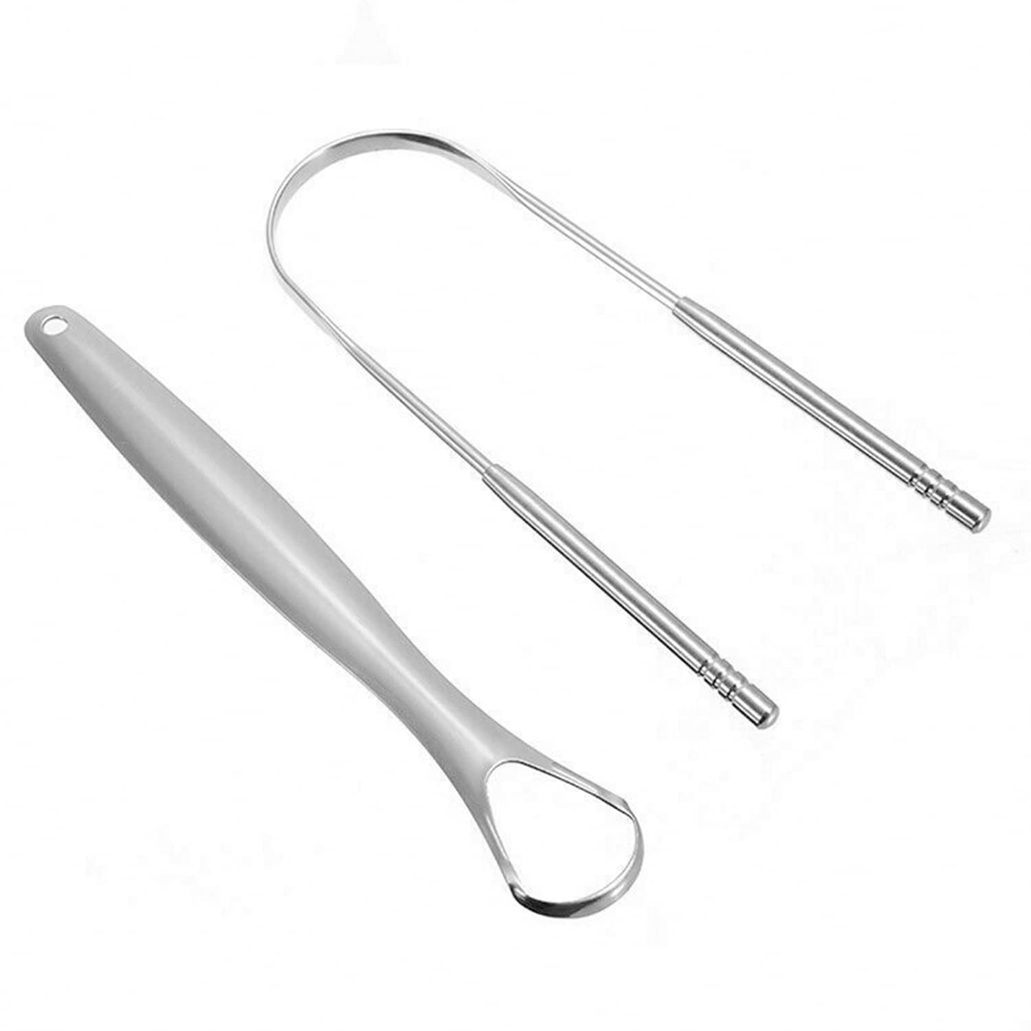 ZEEX Tongue Scraper – 2-Pack Metal Tongue Scraper for Daily Cleaning – Stainless Steel Tongue Scrapers for Adults – Tongue Cleaner for Fresh Breath and Plaque Removal
