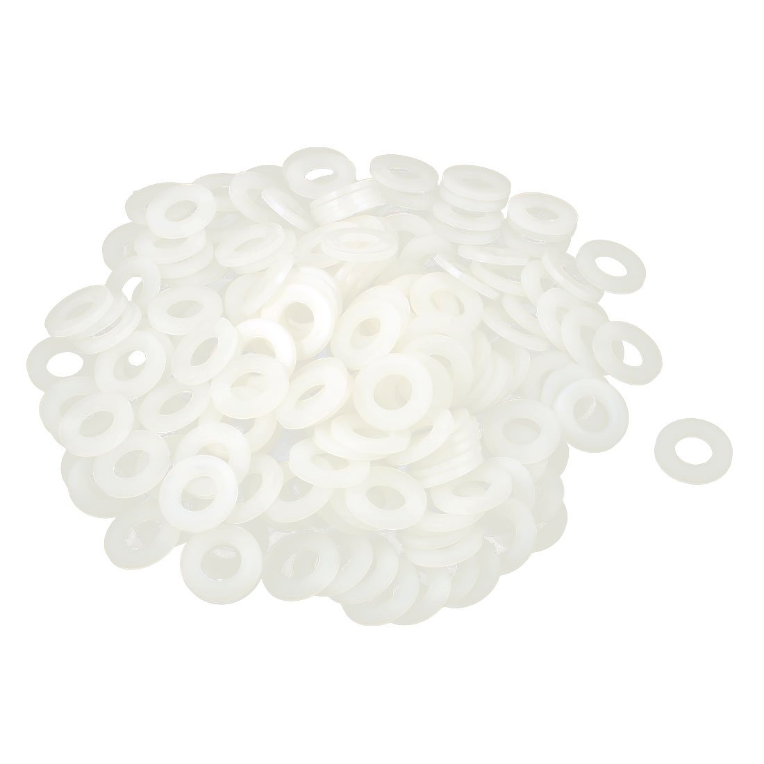 sourcingmap Nylon Flat Washers 20mm OD M10 ID 2mm Thickness Sealing Gasket for Faucet Pipe Water Hose, White, Pack of 100 โ image 1