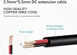 AsanWise 2m DC Extension Cable 5.5mm x 2.5mm Male to Female Power Cord Black view 2