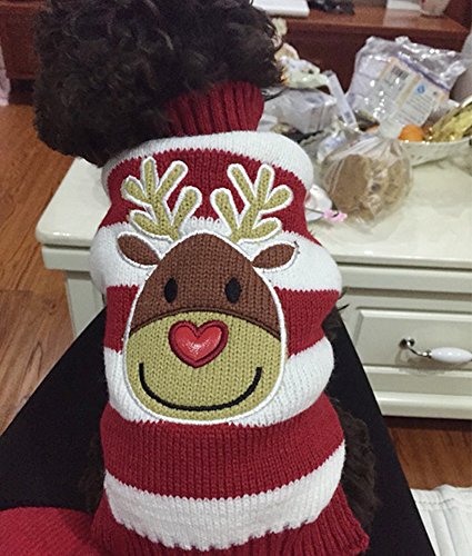 HAPEE Pet Holiday Cartoon Elk Dog Sweater