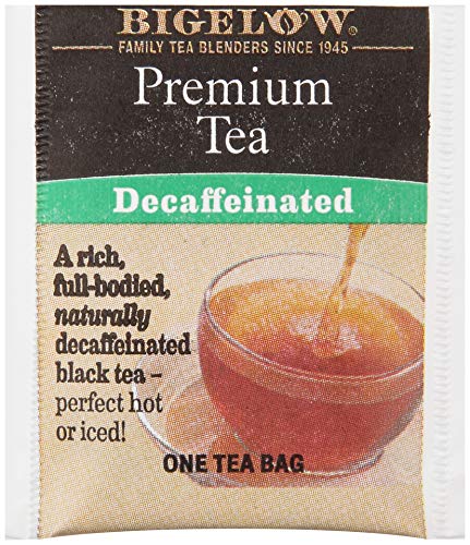 BIGELOW 48 COUNT PREMIUM DECAFFEINATED BLEND BLACK TEA (CASE OF 6), TOTAL 288 TEA BAGS, CONTAINS INDIVIDUALLY WRAPPED TEA BAGS, DECAF TEA