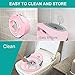 Potty Training Seat for Toddler Infant Kids Training Toilet Seat for Boys Girls Baby Toilet Trainer with Handles Splash Guard Non-Slip with Soft Cushion Adjustable for Most Toilet Brush Bonus (Pink)