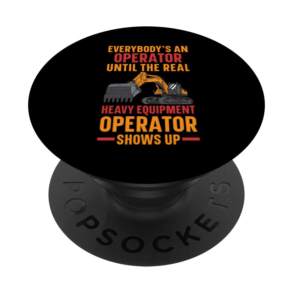 Excavator Lover Construction Worker Vehicle Digger PopSockets Swappable PopGrip
