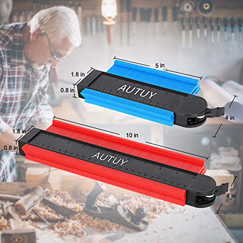 AUTUY 2 Pieces Contour Gauge Duplicator with Lock Contour Gauge Profile Tool 5-inch and 10-inch Copy Tool Measuring Ruler Irregular Shape Copy Tool