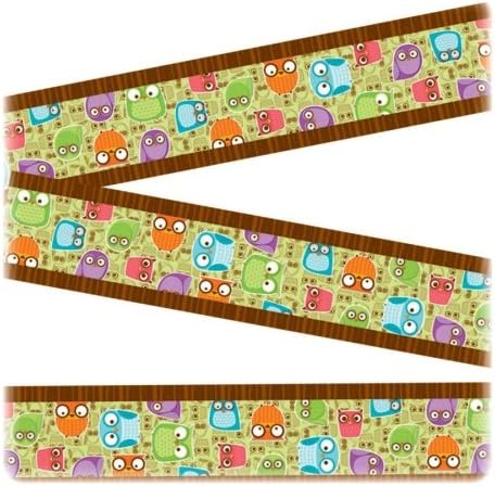 Wholesale CASE of 25 - Carson Colorful Owl Design Bulletin Board Boarders-Owl's Borders, Straight, 3"x3", 36' L, Multi-Color