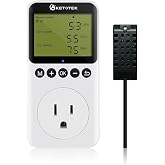 KETOTEK Digital Humidity Controller Outlet Plug with Sensor Probe, 120V Humidistat Controller Plug for Reptile Mushroom Greenhouse, Humidity Switch Outlet