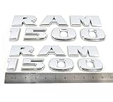 Yoaoo® 2x GENUNE Chrome Dodge RAM 1500 Emblem Badge 3D Emblem Decals Nameplates Flat Letter Glossy OEM