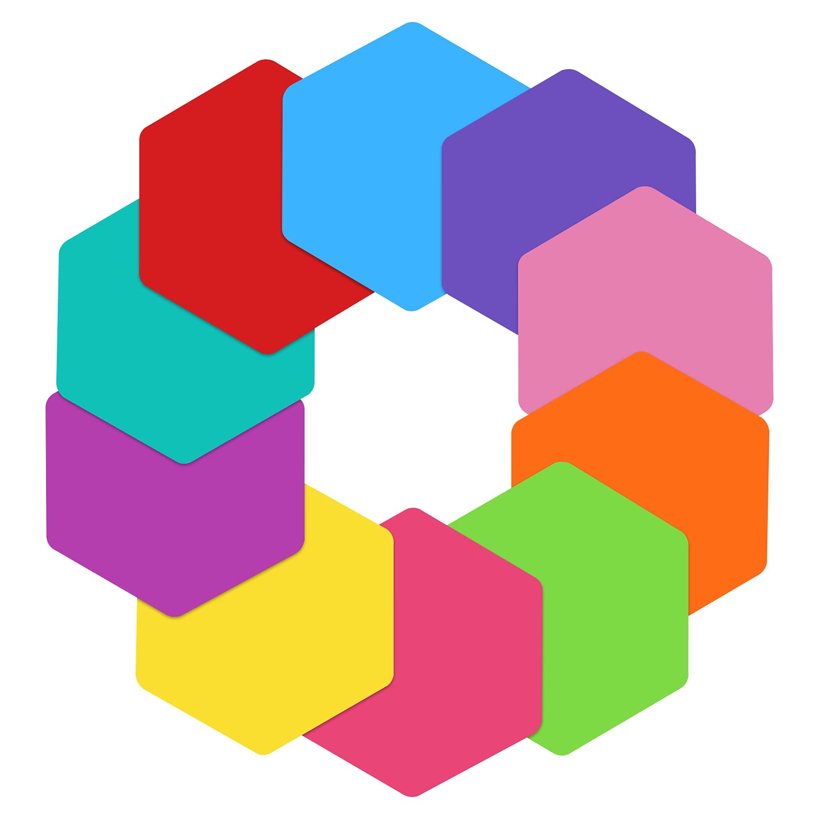 WANDIC Dry Erase Circles, 10 Pcs 10 Colors Hexagon Shaped Removable Vinyl Dots Decals Colorful Non-Magnetic Dry Erase Table Spots Markers For School Painting Teaching Blackboard Stickers, 11.6inch