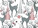 Metallic Silver Reindeer & Ornaments Christmas Gift Wrap Paper - 16 Foot Roll by Buttons Bags and Bows