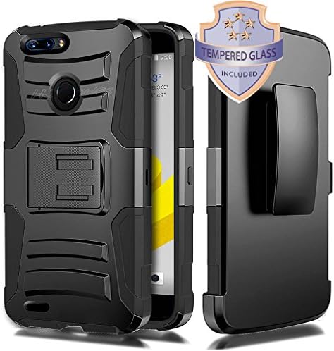 ZTE Blade Z max, HJ Power[TM] For ZTE Blade Zmax/ZMax Pro 2/Sequoia Z982 (MetroPCS)--Hybrid H Stand Holster Case Black