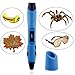 3D Printing Pen V3 - 3D Pen for Drawing, Model Printing & Art Design - Art Pen / Crafting Pen with OLED Screen - 3D Craft Pen for Hobbyists, Crafters & Artists Blue Normal