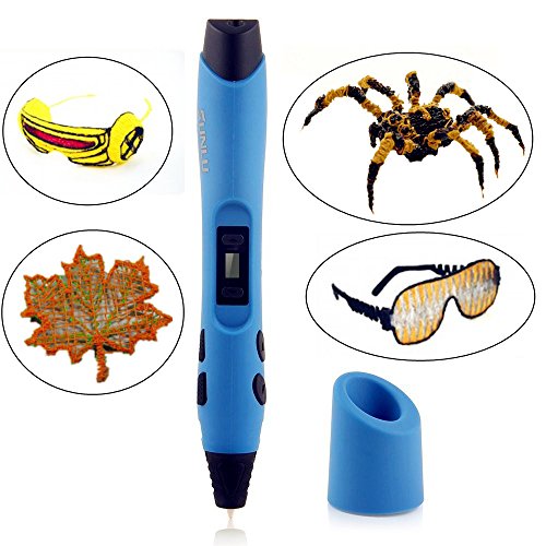 3D Printing Pen V3 - 3D Pen for Drawing, Model Printing & Art Design - Art Pen / Crafting Pen with OLED Screen - 3D Craft Pen for Hobbyists, Crafters & Artists Blue Normal