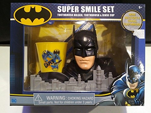 Batman Super Smile Set - Toothbrush Holder, Toothbrush & Rinse Cup