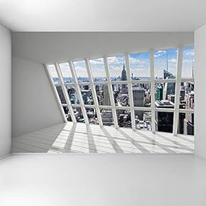 Wall Mural 3D Cityscape Removable Wallpaper Wall Sticker for Bedroom Living Room - 66x96 inches