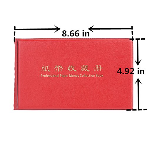 zcccom Banknote Currency Album Paper Money Pocket Holders 20 Pages Commemorative Cash Collectible (King Size)