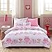 Mi Zone Kids Wise Wendy Bag in A Bag Sets For Girls, Owl Kids Girl Bedding Set – Ultra Soft Microfiber Childrens Bedroom Bed Comforters, Full, White 8 Piece