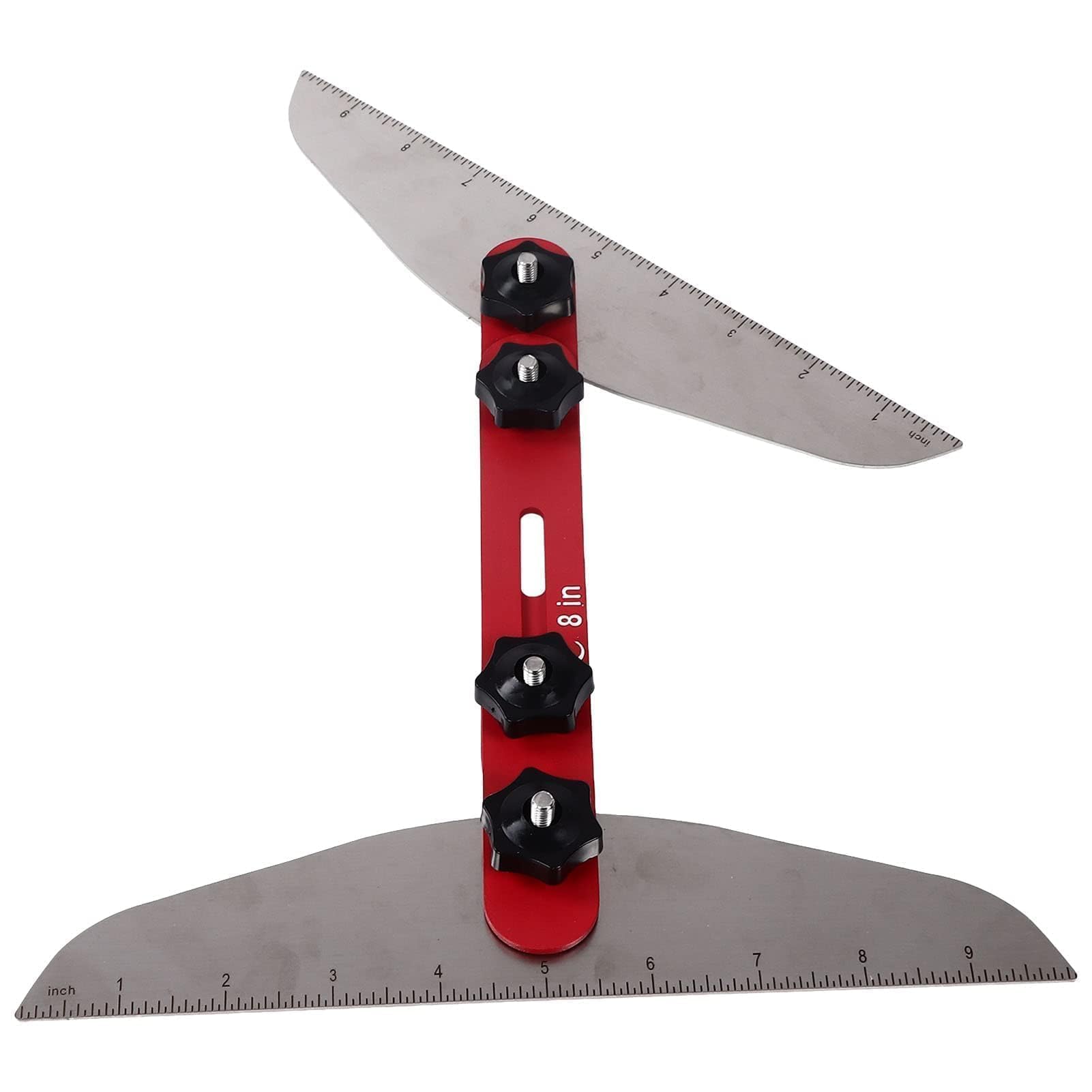 Beufee Stair Tread Template Tool, Stainless Steel Stair Measuring Rule Tool Stair Cutting Tool, Accurate Stair Tread Template Set for Window Sills Closet Shelves Measuring