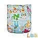LBB Baby Cloth Pocket Diapers Covers with Inserts, Animal Print, One Size, N20