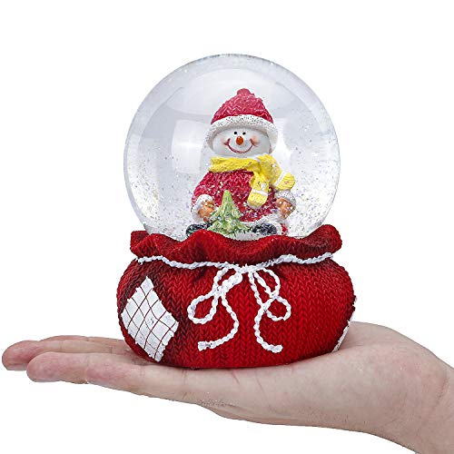 image for APELPES Snow Globe Crafts- Sculptured Resin Water Ball - Christmas Val