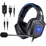 RUNMUS Stereo Gaming Headset for PS4, Xbox One, Nintendo Switch, PC, PS3, Mac, Laptop, Over Ear Headphones PS4 Headset Xbox One Headset with Surround Sound, LED Light &amp; Noise Canceling Microphone