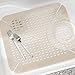 mDesign Adjustable Kitchen Sink Dish Drying Mat/Grid - Soft Plastic Sink Protector - Cushions Sinks, Stemware, Wine Glasses, Mugs, Bowls, Dishes - Quick Draining, Contours to Sink - 2 Pack - Taupe/Tan