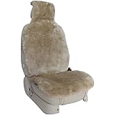 Champlus Automotive Sheepskin Seat Cover, Genuine Australian Sheep Skin, Universal Fit & Airbag Compatible, 1pc, Sand