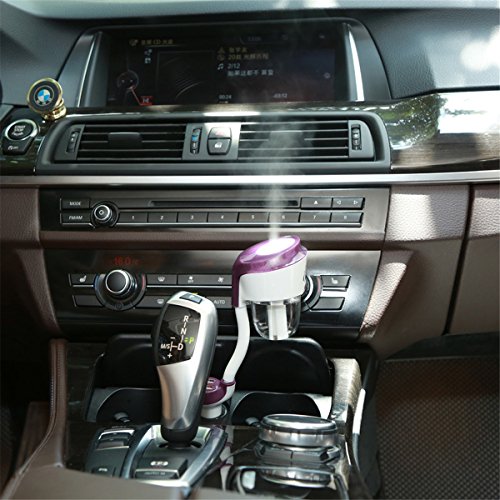 Nanum Car Air Purifier Portable Essential Oil Diffuser Aromatherapy Humidifier with Ultrasonic Cool Mist Aroma Humidifier Diffusers and Waterless Auto Shut-off with Car Charger - Thumbnail 5