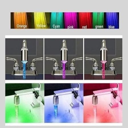 Preyank Solar 7 Auto Color Canging Led Tap Faucet Glow For Bathroom Kitchen Sink Water Powered No Battery