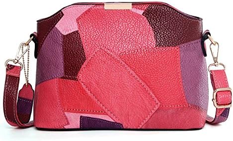 Fanova Female PU Leather Handbags Colorful Camouflage Pattern Patchwork Cross Body Bag Block Splicing Shoulder Bags
