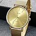 Men's Luxury Gold Tone Simple Design Japan Quartz Watch with Adjustable Milanese Loop Woven Stainless Steel Mesh Band