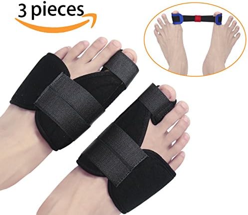 Bunion Corrector Splint Brace Pads and Bunion Relief Big Toe Straightener Separator Protector for Hallux Valgus Bunion Pain Relief (Black)