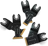 6 BiMetal Oscillating Saw Blades: Extra Long Metal&Wood Titanium Tip Blades, Compatible with Fein Multimaster Porter Cable Craftsman Ridgid Ryobi Makita Milwaukee Dewalt Rockwell Chicago