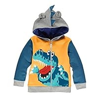 Garsumiss Little Boys Cute Animal Dinosaur Hoodie Sport Long Sleeve Cartoon Hooded, 3T, Yellow