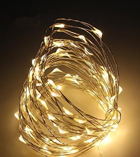 Cinya Dimmable String lights PRO. 33Feet.100 LEDs Copper Wire, with Remote Control Dimmer and 12V Power Adapter Perfect for Indoor and Outdoor for Party and Festival (Warm White)