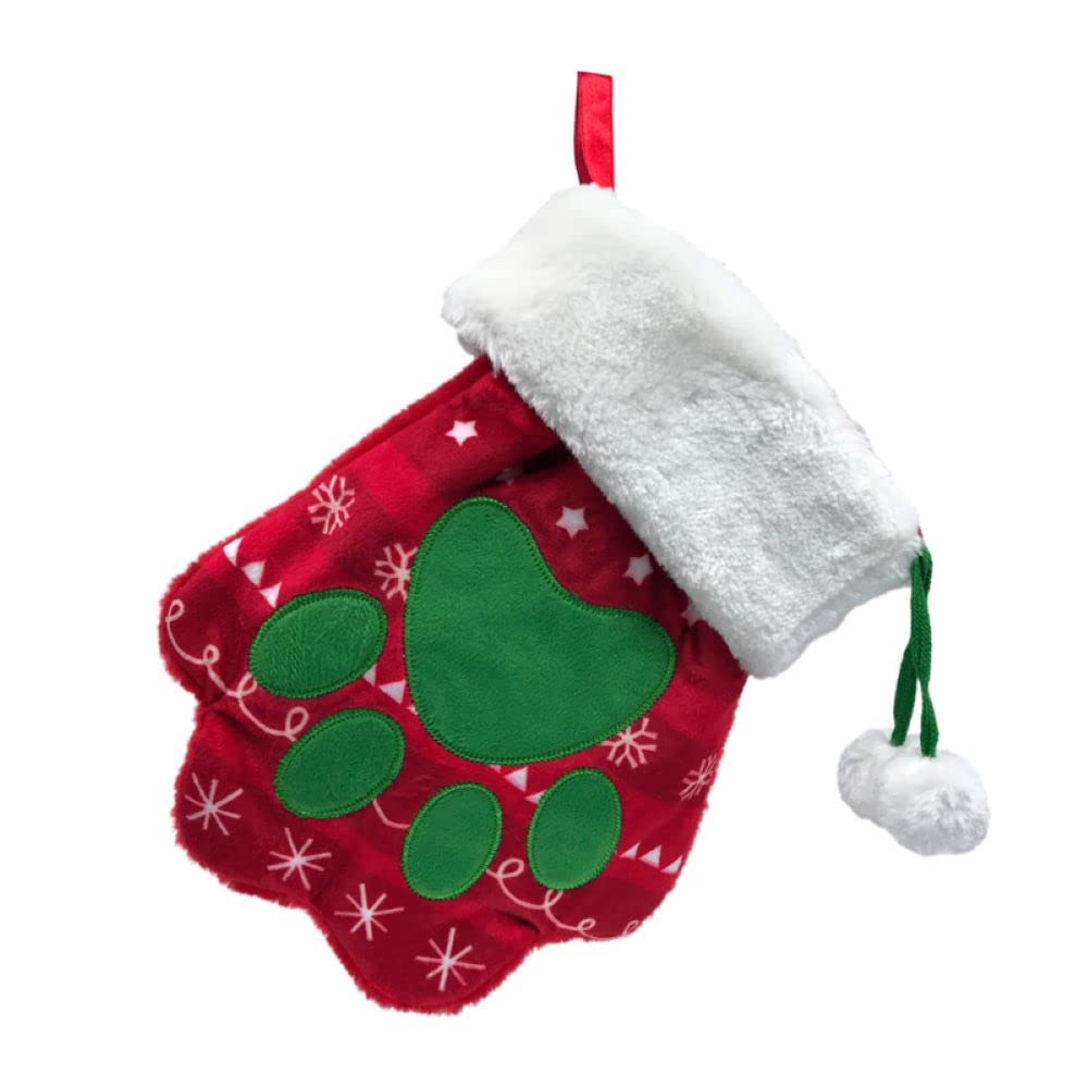 KONG Holiday Stocking Paw L 26.7 x 21.5 x 3.2 cm Multi-Coloured