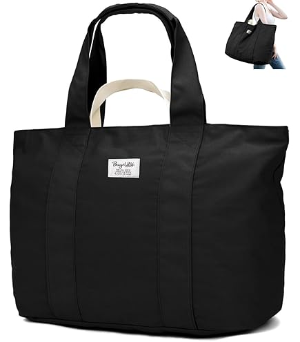 Amazon.com: BasicList Extra Large Canvas Tote Bag - Black