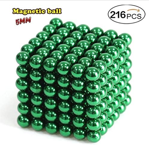 XIN Magnetic Balls Magnets Toys Sculpture Building Magnetic Blocks Magnet Cube Gift for Intellectual Development Office Toy Stress Relief Gift for Teens (Green)