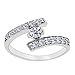Sterling Silver By Pass Ends With CZ Adjustable Toe Ring