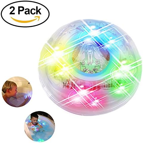 XYKTGH Bath Toys,Bathroom LED Light Toys in the Tub,Waterproof Colorful LED Bath Ball Toys,Bathroom Decorative for Party,Living Room, Bathroom,Bathtub,Swimming Pool,Bar (2 pack)