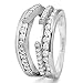 TwoBirch 1.01 Ct. Combination Cathedral and Classic Ring Guard in Sterling Silver with Cubic Zirconia