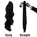 S-noilite Clip In Ponytail Hair Extensions Claw Clip In Ponytail Extention Hairpiece Long Curly Jaw Clip In Ponytail for Women Synthetic Fiber Hair 18 Inch Jet Black