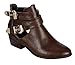 Reneeze BEAUTY-04 Womens Buckled Cut Out side design Booties - BLACK